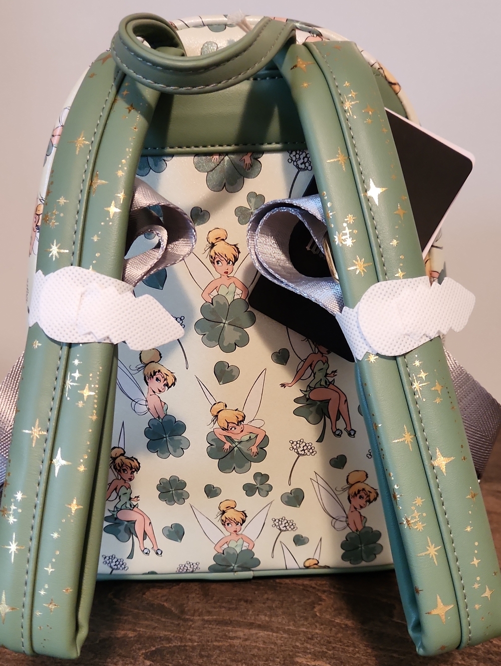 Disney x Loungefly Tinker Bell Mini Backpack - Mint Green With Sparkle - Picture 5 of 6